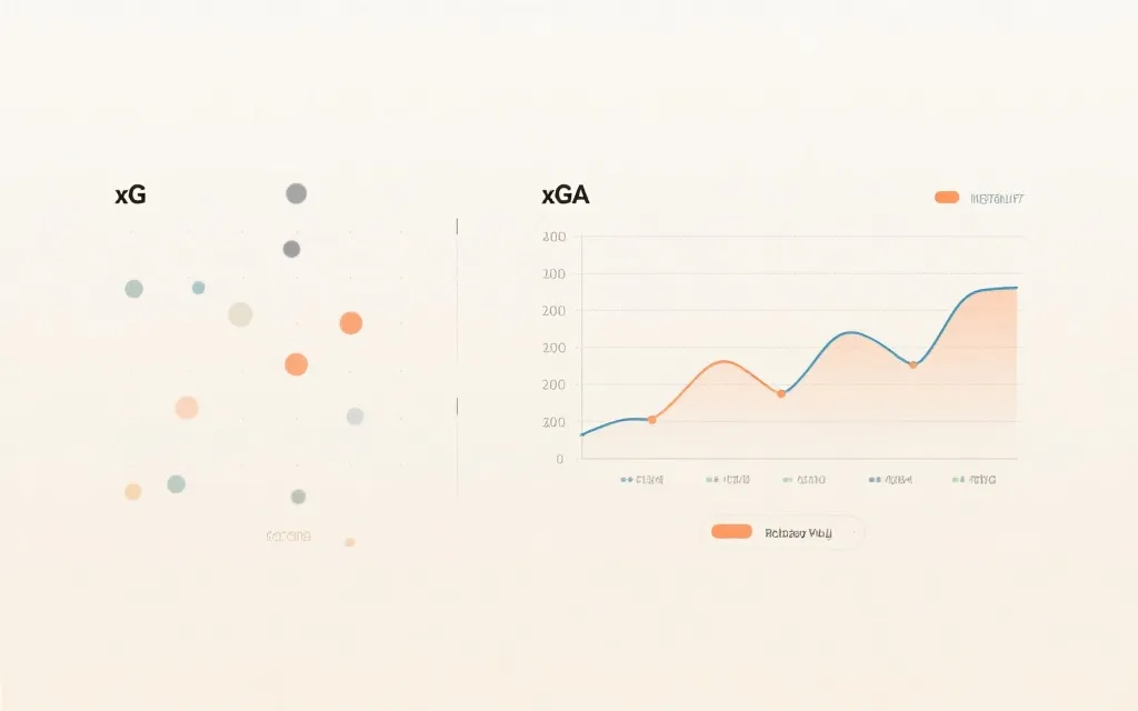 表格可视化示例：xG-xGA散点图与近5场滚动均值折线